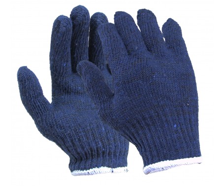 Cotton Knitted Gloves - GLOVES-BLUE