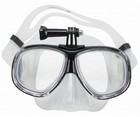 Silicone Dive Mask (With GoPro Mount) - (MZDSDM1-BK) - Mazuzee