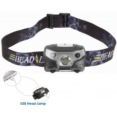 3W Cree LED USB Rechargeable Head Lamp - MZHLR01
