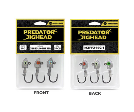 MAZUZEE - Predator Jighead - 14G (Hook: 32833UN-BN 3/0)