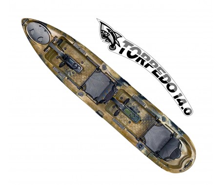 Torpedo 14.0 Pedal Fishing Kayak - Camo (14 Feet)