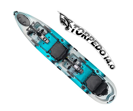 Torpedo 14.0 Pedal Fishing Kayak - Sky Blue (14 Feet)