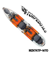 MAZUZEE - Torpedo 14.0 Pedal Fishing Kayak - Tiger Orange (14 Feet)
