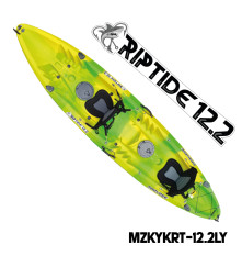 MAZUZEE - Riptide 12.2 Fishing Kayak - Lime Yellow (12.2 Feet)