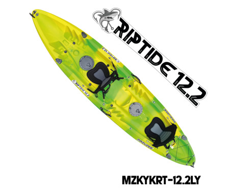 MAZUZEE - Riptide 12.2 Fishing Kayak - Lime Yellow (12.2 Feet)