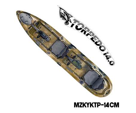 MAZUZEE - Torpedo 14.0 Pedal Fishing Kayak - Camo (14 Feet)