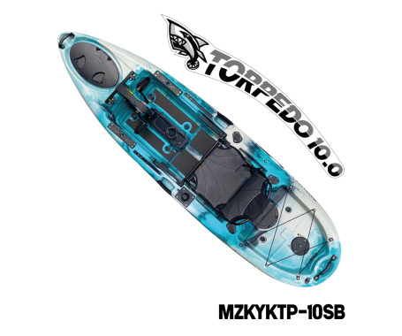 MAZUZEE - Torpedo 10.0 Pedal Fishing Kayak - Sky Blue (10 Feet)