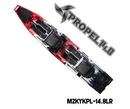 MAZUZEE - Propel 14.8 Fishing Kayak - Lava Red (14.8 Feet)