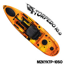 MAZUZEE - Torpedo 10.0 Pedal Fishing Kayak - Sunset Orange (10 Feet)