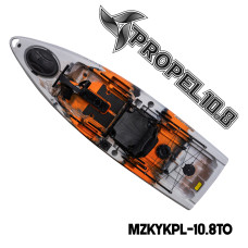 MAZUZEE - Propel 10.8 Fishing Kayak - Tiger Orange (10.8 Feet)