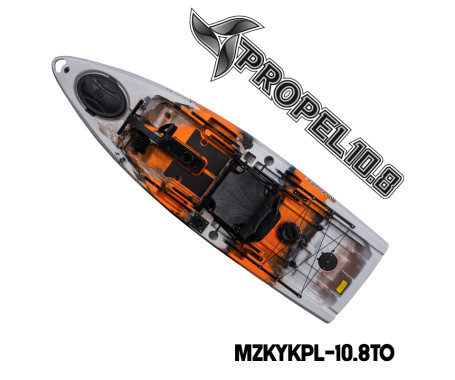 MAZUZEE - Propel 10.8 Fishing Kayak - Tiger Orange (10.8 Feet)
