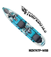 MAZUZEE - Torpedo 14.0 Pedal Fishing Kayak - Sky Blue (14 Feet)