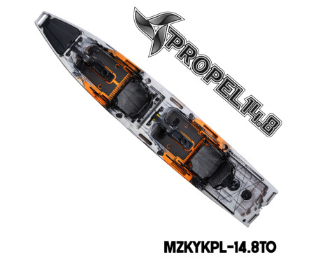 MAZUZEE - Propel 14.8 Fishing Kayak - Tiger Orange (14.8 Feet)