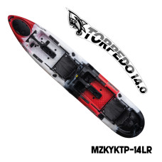 MAZUZEE - Torpedo 14.0 Pedal Fishing Kayak - Lava Red (14 Feet)