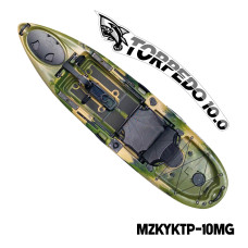 MAZUZEE - Torpedo 10.0 Pedal Fishing Kayak - Military Green (10 Feet)