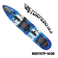 MAZUZEE - Torpedo 14.0 Pedal Fishing Kayak - Ocean Blue (14 Feet)