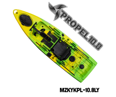 MAZUZEE - Propel 10.8 Fishing Kayak - Lime Yellow (10.8 Feet)