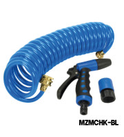 MAZUZEE - 7.6 Meter Coiled Hose & Trigger Nozzle (with brass end fittings)