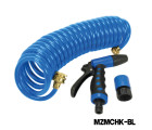 MAZUZEE - 7.6 Meter Coiled Hose & Trigger Nozzle (with brass end fittings)