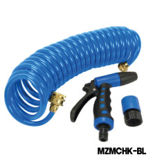 MAZUZEE - 7.6 Meter Coiled Hose & Trigger Nozzle (with brass end fittings)