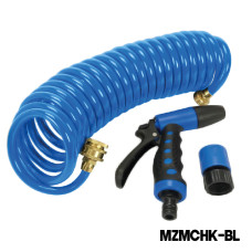 MAZUZEE - 7.6 Meter Coiled Hose & Trigger Nozzle (with brass end fittings)