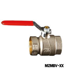 Brass F.F Ball valve - Steel Handle Red Plastic Covered