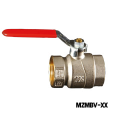 Brass F.F Ball valve - Steel Handle Red Plastic Covered