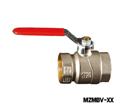 Brass F.F Ball valve - Steel Handle Red Plastic Covered