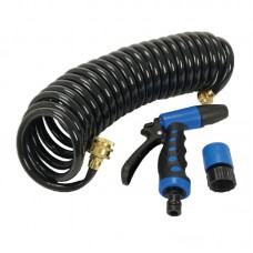 Coiled Hose With Nozzle - Black - 62395