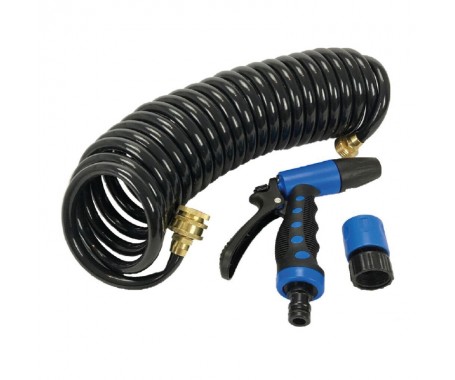 Coiled Hose With Nozzle - Black - 62395