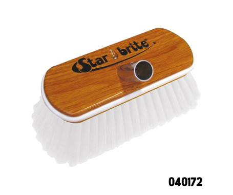 Star Brite - Hard Wash Brush - Wood Block 8" with Bumper Brush (White) Star Brite - Hard Wash Brush - Wood Block 8" with Bumper Brush (White)