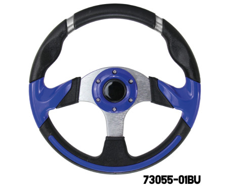 AAA - Steering Wheel (With PU Sleeves) - BLUE/SILVER