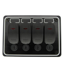 4 Gang Switch Panel Model: 10047-BK