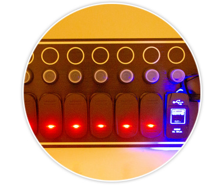 AAA - 7 Switches + 1 USB Port Switch Panel ( Type A + Type C)