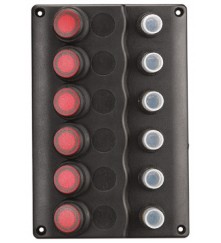 6 Gang Switch Panel Model: 10042-BK