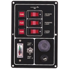 3 Gang Switch Panel - With Battery Test Gauge & Horn Switch