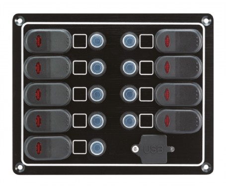 9 Switches - 1 USB Port Switch Panel