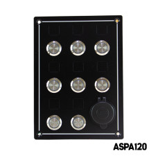 AAA - 8 Gang Switch Panel IP65 Self-Locking Push Button 12-24 V DC