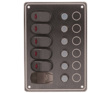 5 Switches - 1USB Port Switch Panel