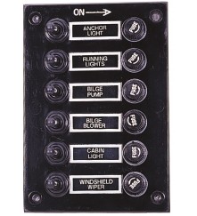 6 Gang Switch Panel - Rubber Cap