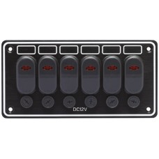 6 Gang Switch Panel Model: 10147-BK