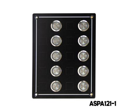 AAA - 10 Gang Switch Panel IP65 Self-Locking Push Button 12-24 V DC