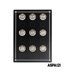 AAA - 9 Gang Switch Panel IP65 Self-Locking Push Button 12-24 V DC