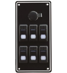 6 Gang Switch Panel - With Cigarette Lighter Socket