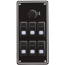 6 Gang Switch Panel - With Cigarette Lighter Socket
