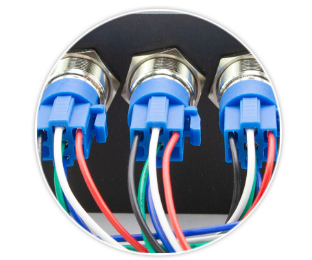 AAA - 6 Gang Switch Panel Self-Locking Push Button 12-24V DC