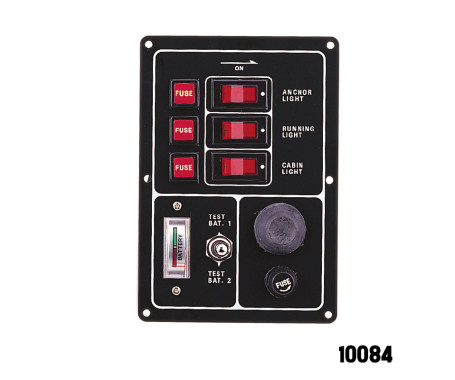 AAA - 3 Gang Switch Panel - With Battery Test Gauge & Horn Switch AAA - 3 Gang Switch Panel - With Battery Test Gauge & Horn Switch