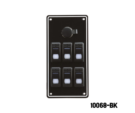 AAA - 6 Gang Switch Panel - With Cigarette Lighter Socket AAA - 6 Gang Switch Panel - With Cigarette Lighter Socket