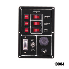 AAA - 3 Gang Switch Panel - With Battery Test Gauge & Horn Switch