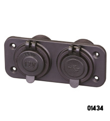 AAA - Duel USB Port With Power Socket With Cap